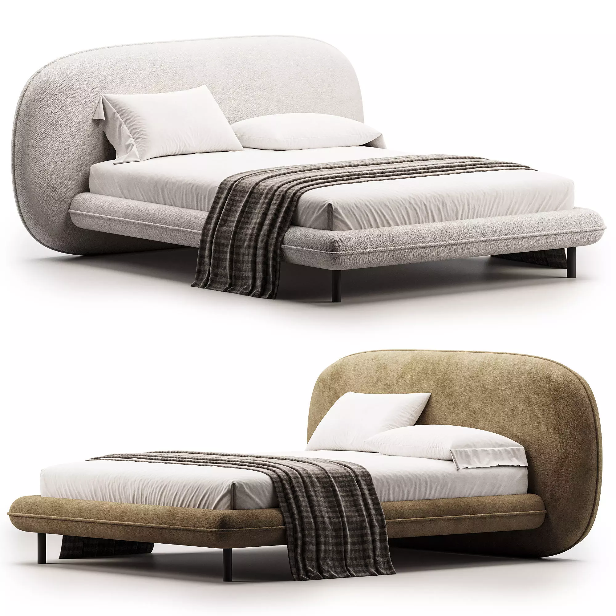 Bed KAORI 3D model_0