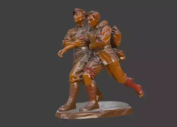 Military sculpture warrior  military battle war hero  soldier