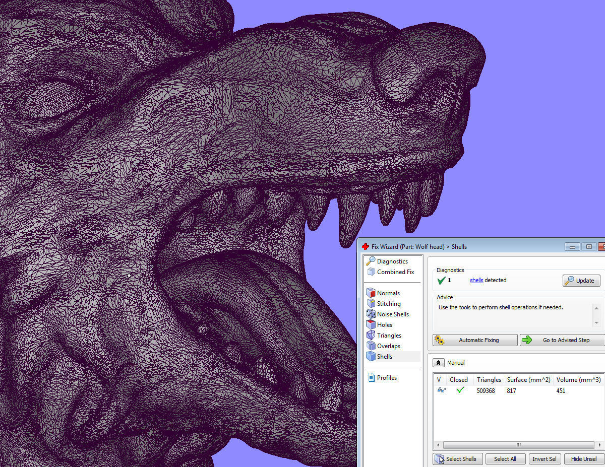 Wolf head 3D print model_7