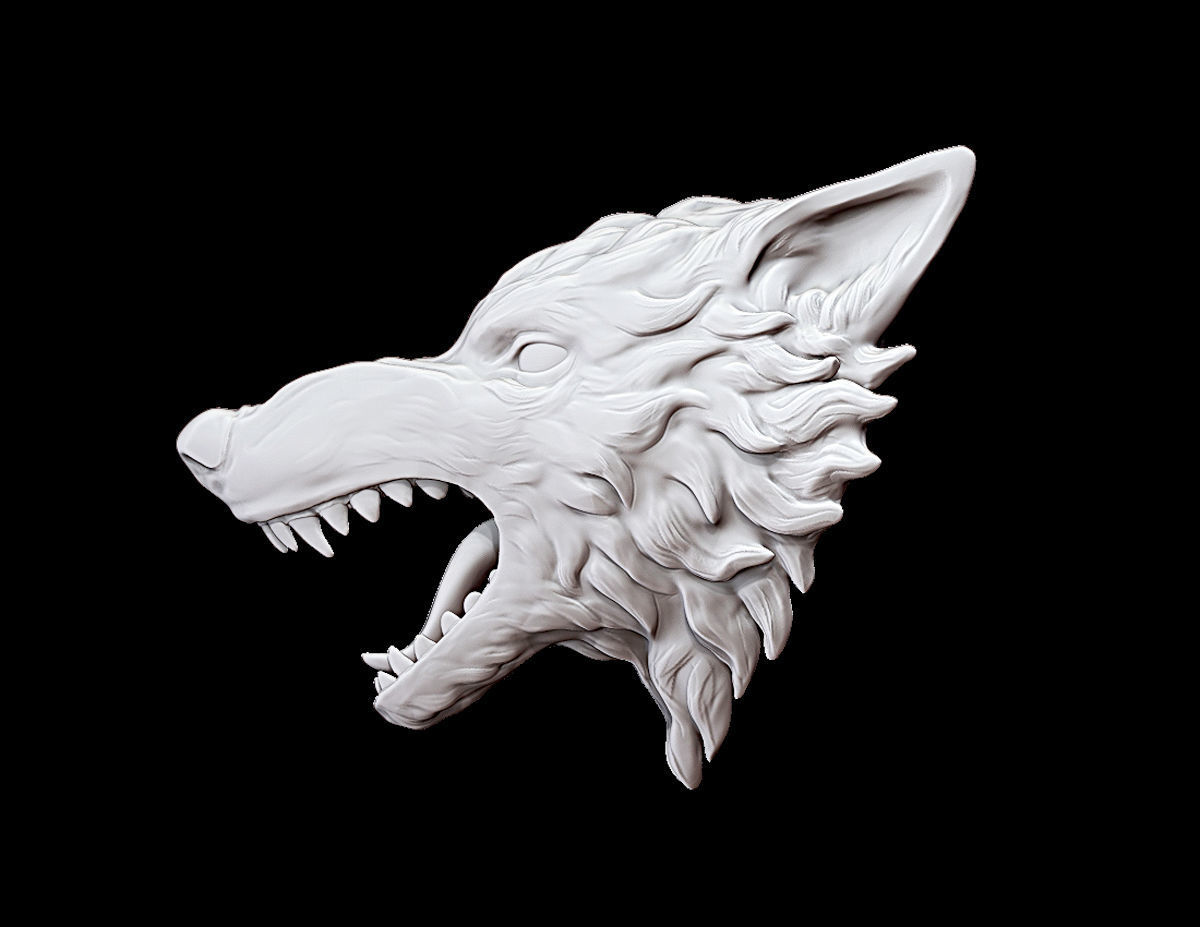 Wolf head 3D print model_2