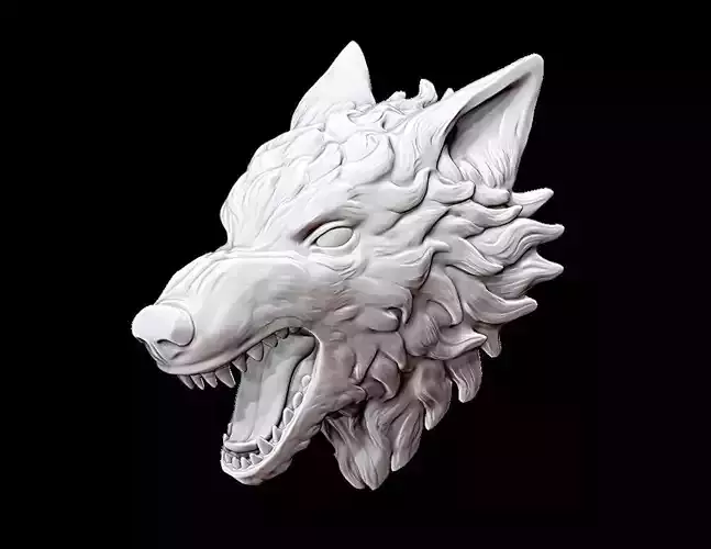 Wolf head 3D print model