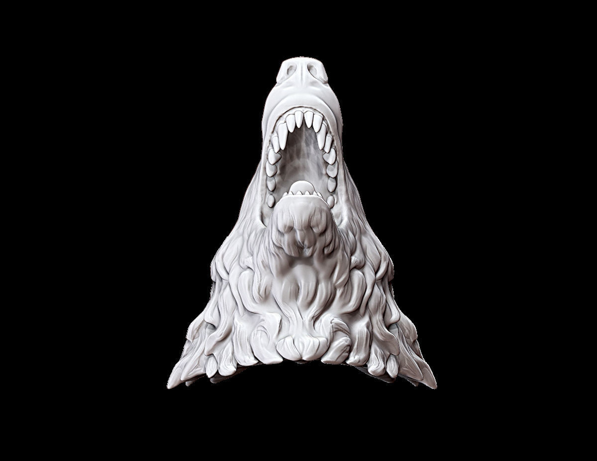 Wolf head 3D print model_4