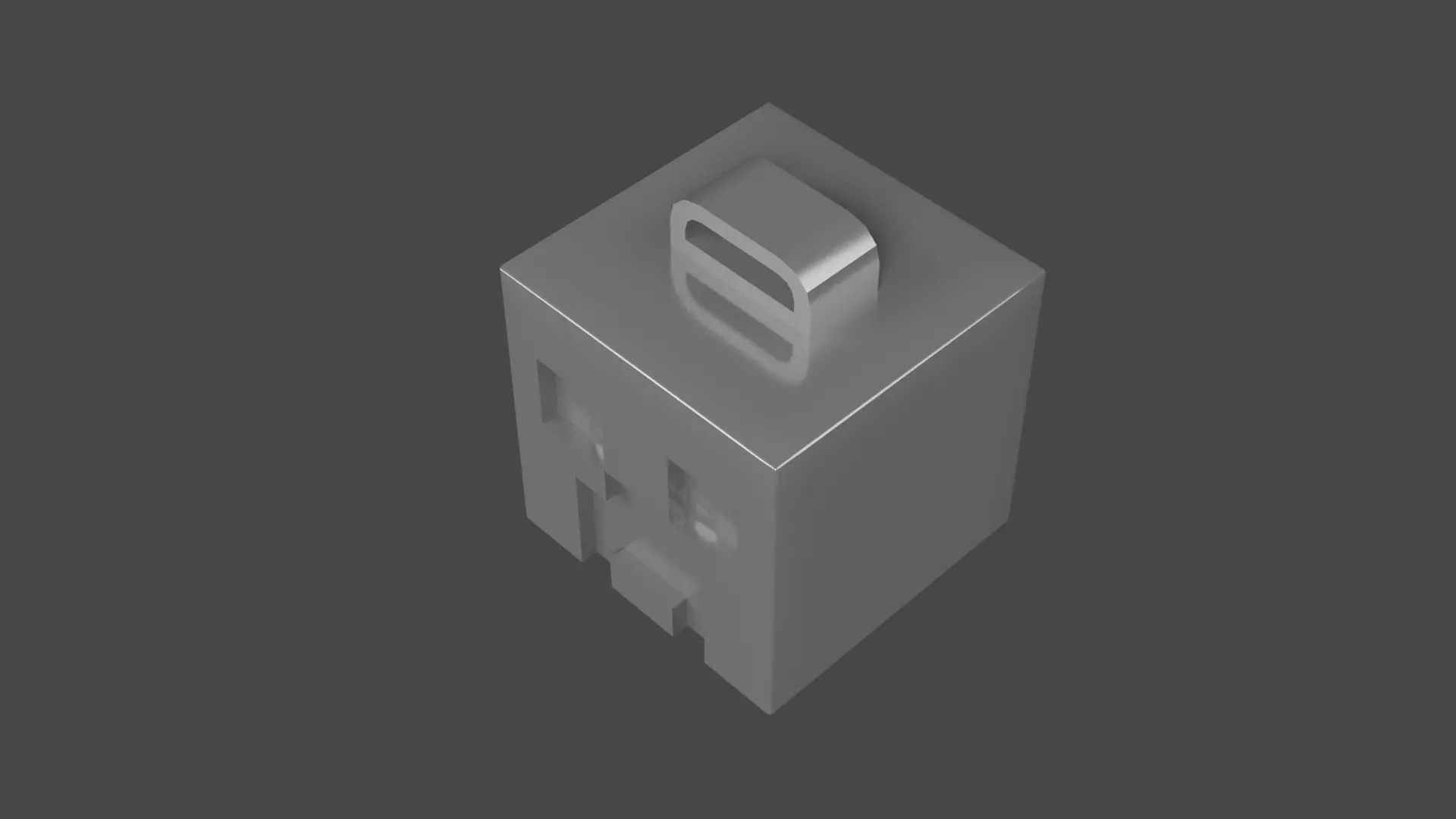 Creeper Head Keychain 3D Printable Model 3D print model_3