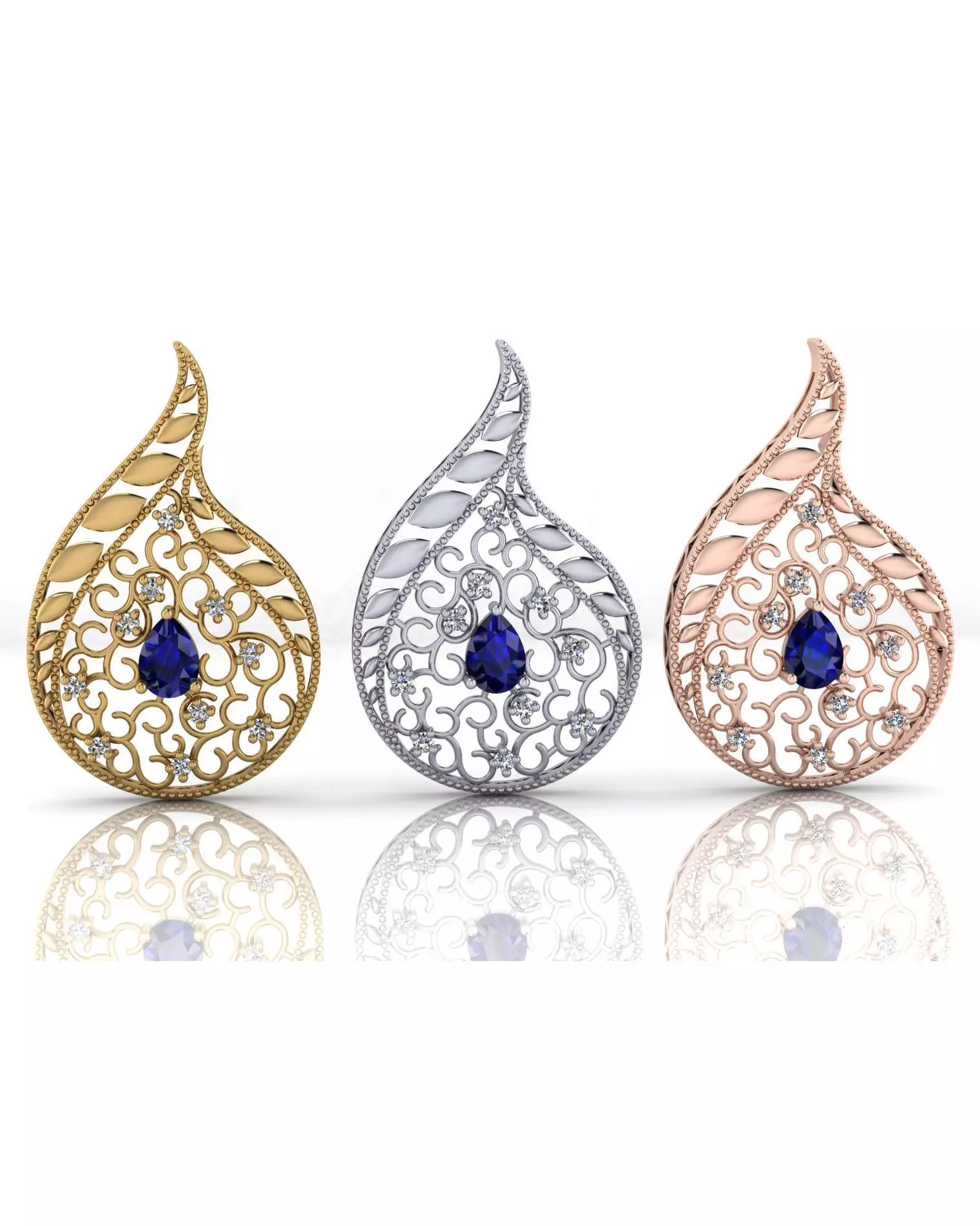 pear jewelry pendant 3D print model