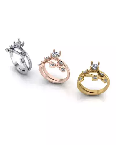 round and pear jewelry ring 