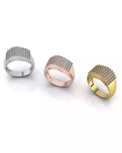 wavy pave setting jewelry ring  