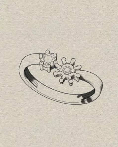 minimal jewelry ring 3D print model_3