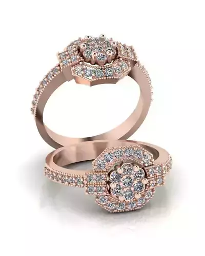 flower setting halo jewelry ring 