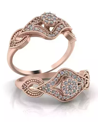 flower setting engagement jewelry ring 