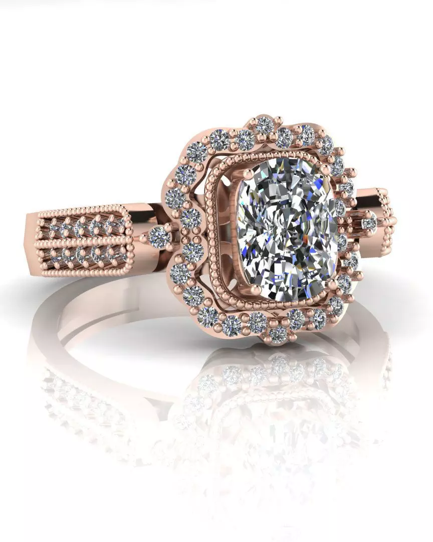oval halo engagement jewelry ring Free 3D print model