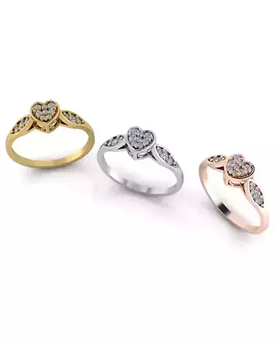 heart pave setting engagement jewelry ring 