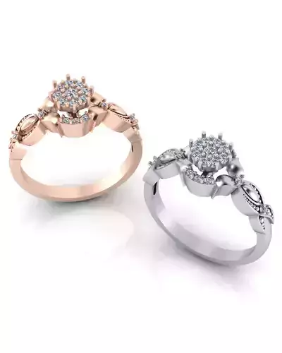 flower setting engagement jewelry ring 
