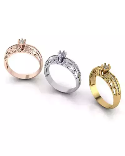 flower setting engagement jewelry ring 