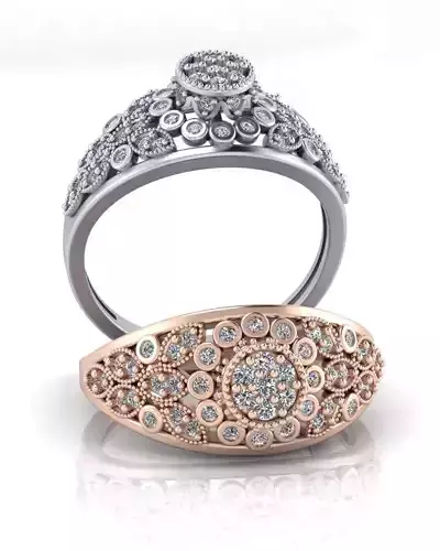 flower setting bazel halo jewelry ring 