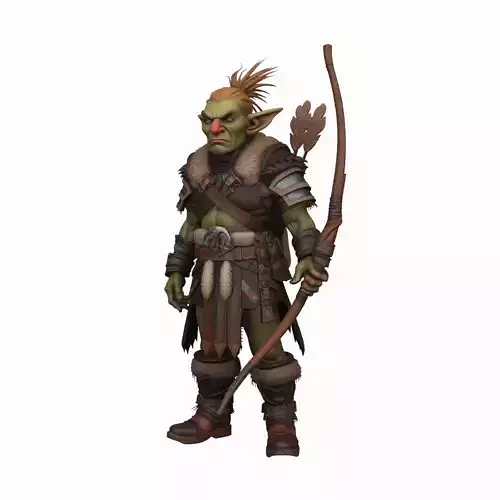 Highly Detailed Agile Goblin Hunter 3D Model
