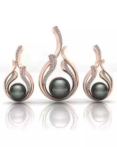 pearl jewelry set earring and pendant