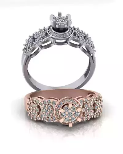 flower setting solitaire jewelry ring 