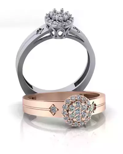 flower setting halo engagement jewelry ring 