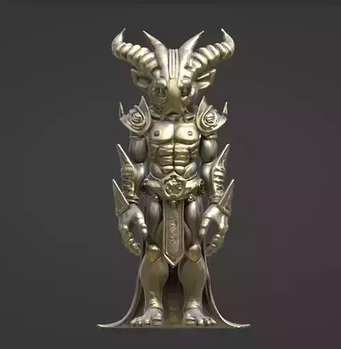 Demon Warrior  Stylized Fantasy Creature 3D Model