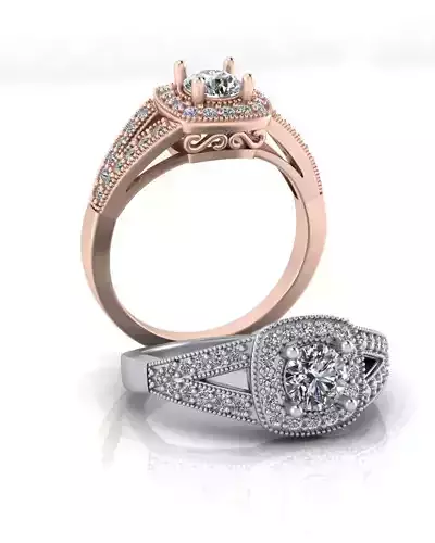 round halo engagement jewelry ring 