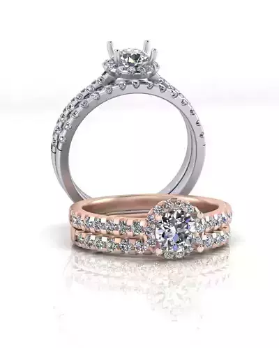 round halo setting engagement jewelry ring 