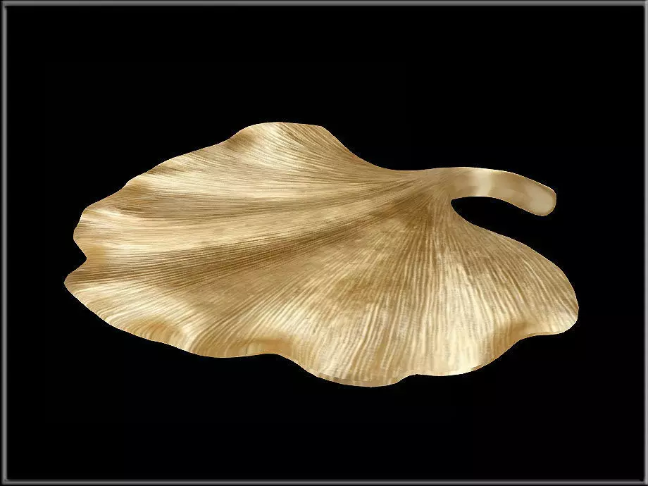 Ginkgo leaf Gold Low-poly 3D model_2