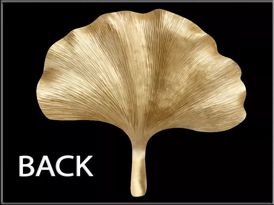 Ginkgo leaf Gold Low-poly 3D model_3