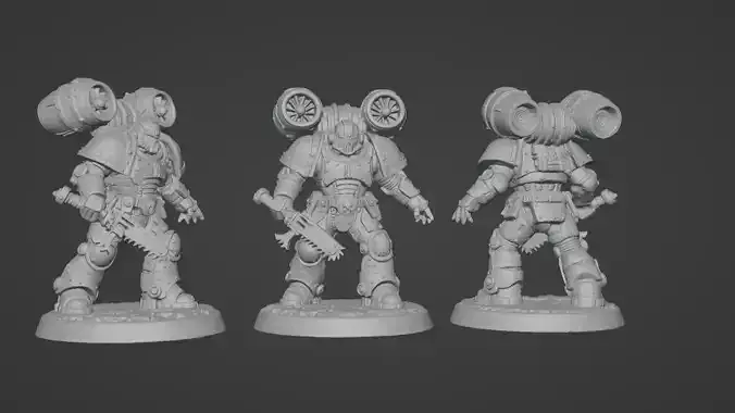 Jetpack Legion Trooper with Chainsaw Sci-Fi Infantry