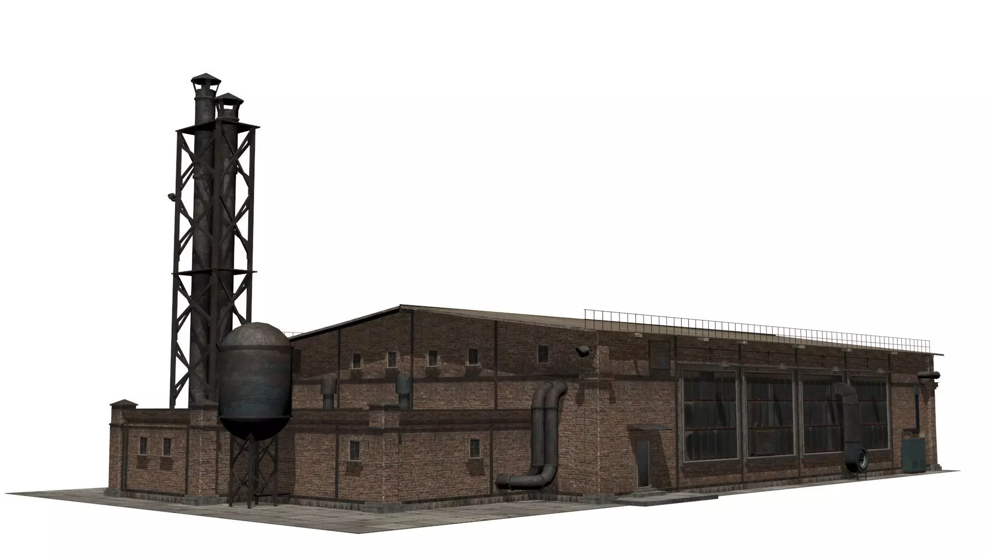old industrial building Low-poly 3D model