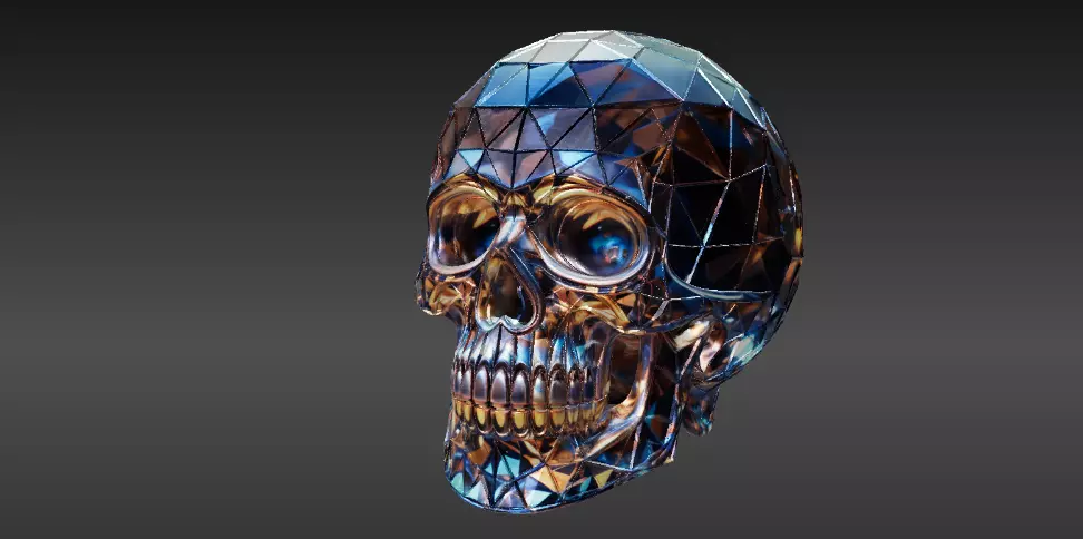 Crystal Skull Lamp 3D Print Model  Elegant Halloween Decor 3D print model_6