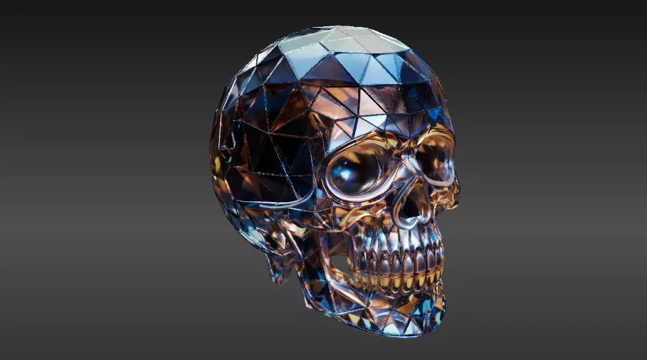 Crystal Skull Lamp 3D Print Model  Elegant Halloween Decor 3D print model_2