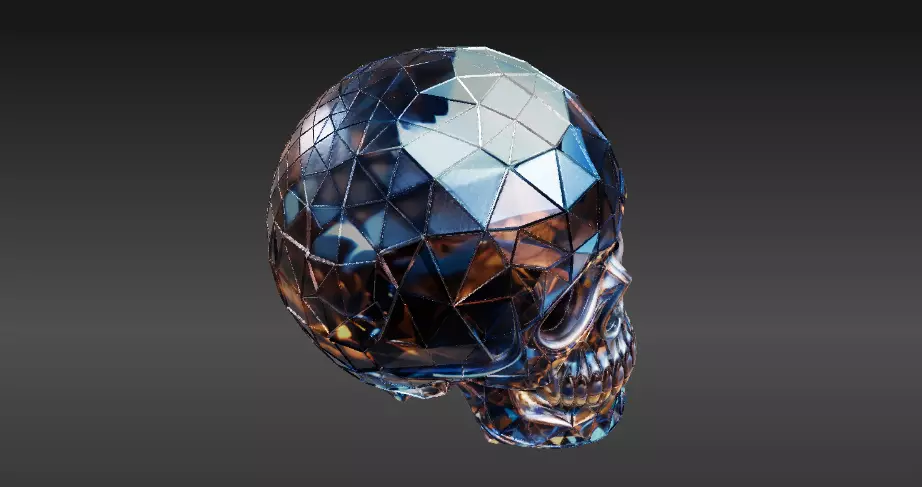 Crystal Skull Lamp 3D Print Model  Elegant Halloween Decor 3D print model_5