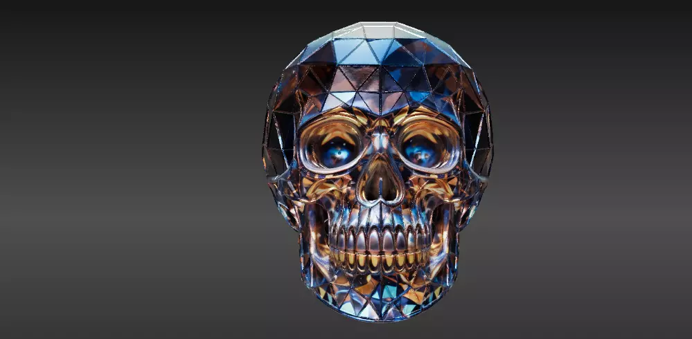 Crystal Skull Lamp 3D Print Model  Elegant Halloween Decor 3D print model_7
