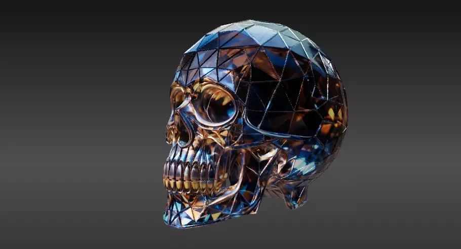 Crystal Skull Lamp 3D Print Model  Elegant Halloween Decor 3D print model_3