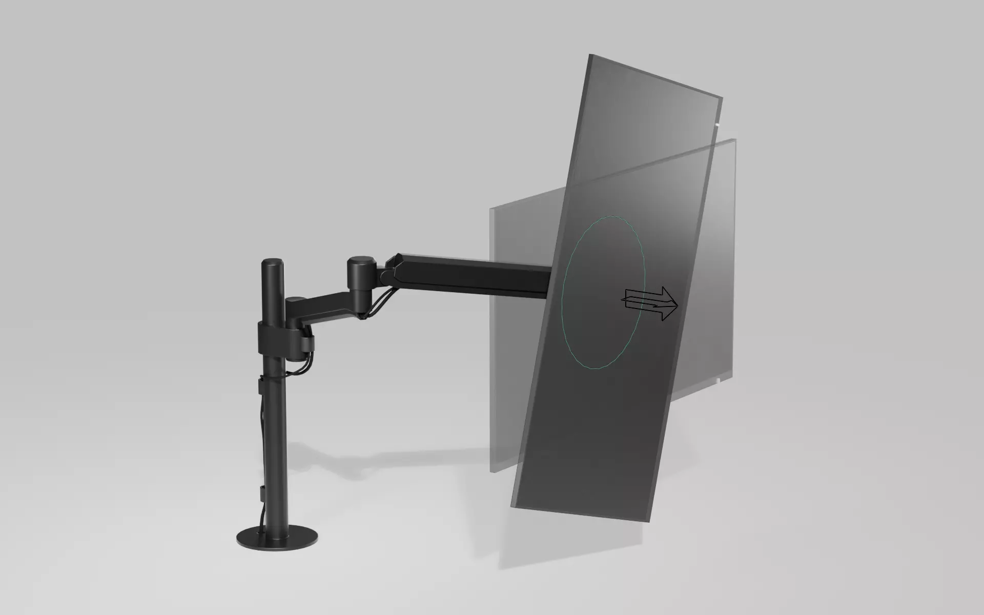  Adjustable Monitor with Mount Arm Low-poly 3D model_7
