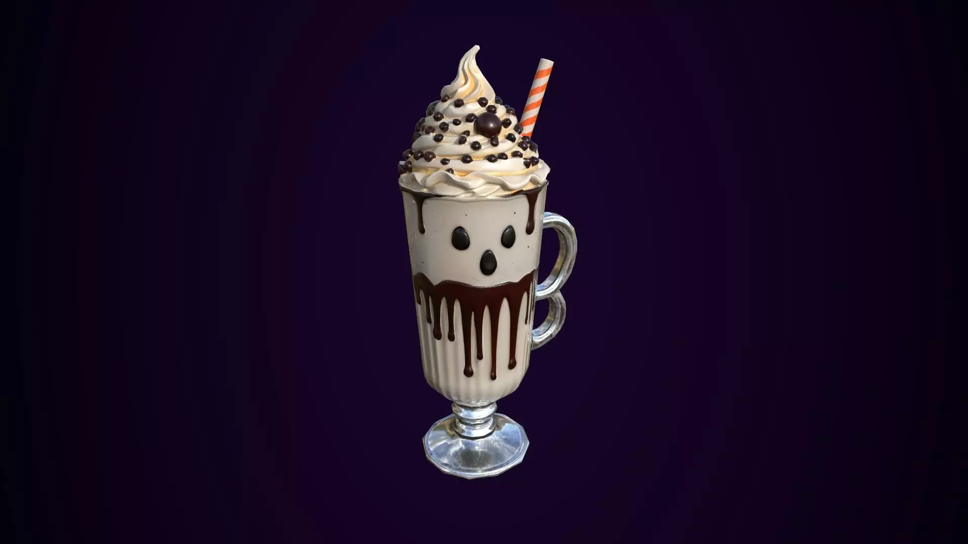Halloween Ghost Milkshake Low-poly 3D model