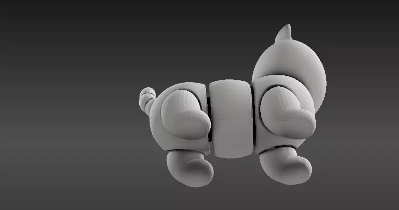 Articulated Cat Keychain 3D Print Model Cute Flexi Toy 3D print model_3