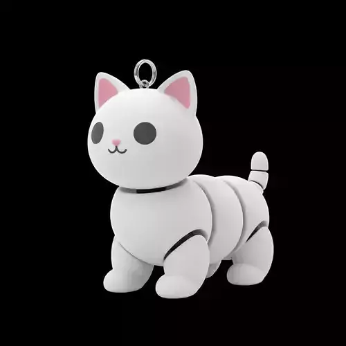 Articulated Cat Keychain 3D Print Model Cute Flexi Toy 3D print model Articulated Cat Keychain 3D Print Model Cute Flexi Toy 3D print model