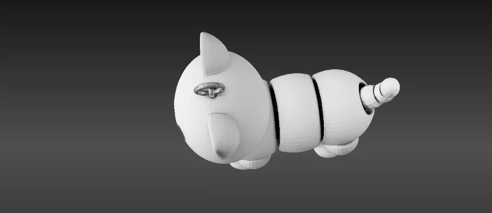 Articulated Cat Keychain 3D Print Model Cute Flexi Toy 3D print model_7