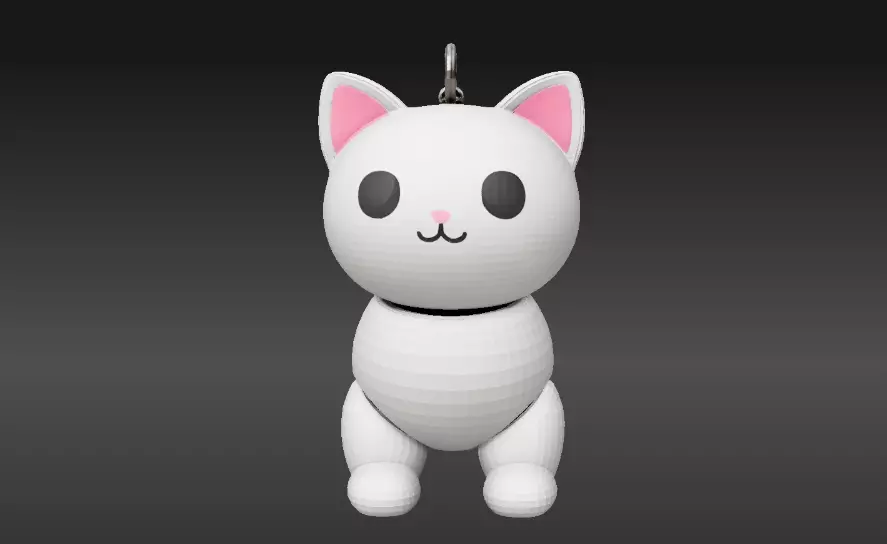 Articulated Cat Keychain 3D Print Model Cute Flexi Toy 3D print model_1