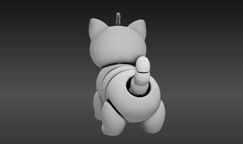 Articulated Cat Keychain 3D Print Model Cute Flexi Toy 3D print model_5