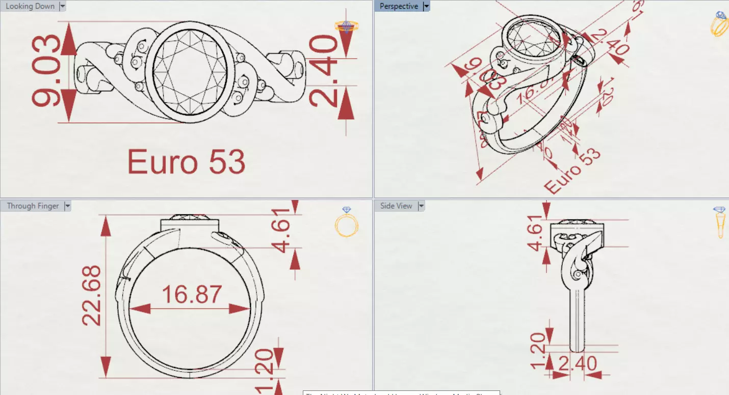 Ring Oval Turquoise with Intricate Slim Shoulders gr0155 3D print model_20