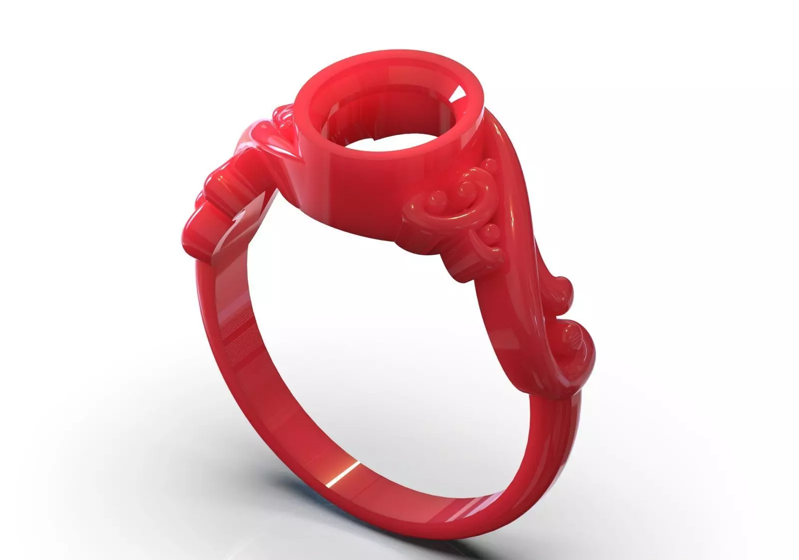 Ring Oval Turquoise with Intricate Slim Shoulders gr0155 3D print model_16