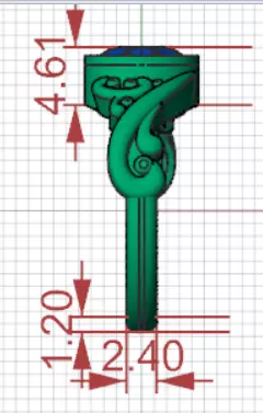 Ring Oval Turquoise with Intricate Slim Shoulders gr0155 3D print model_23