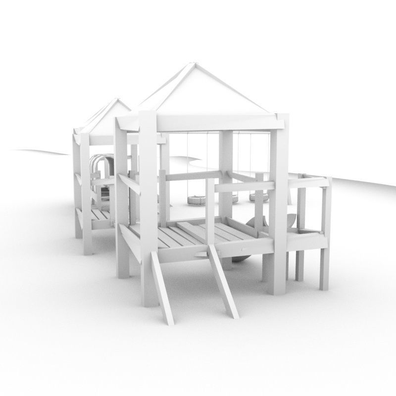 Complete Cartoon Beach Scene 3D model_19