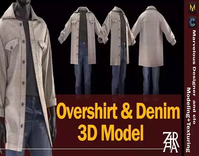 Overshirt - Denim 3D Model 