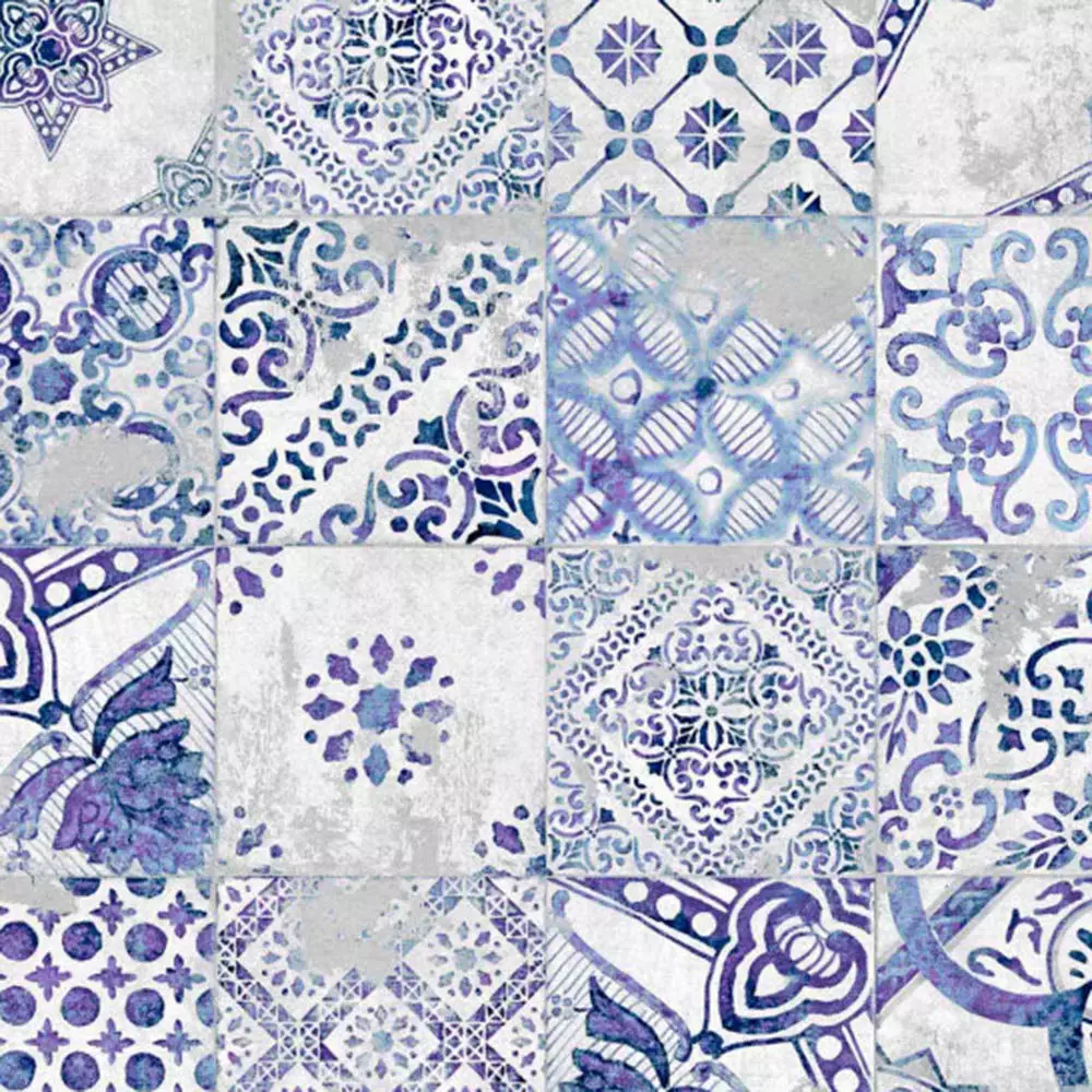 Indigo Azulejo Patchwork Tile Texture Texture_1