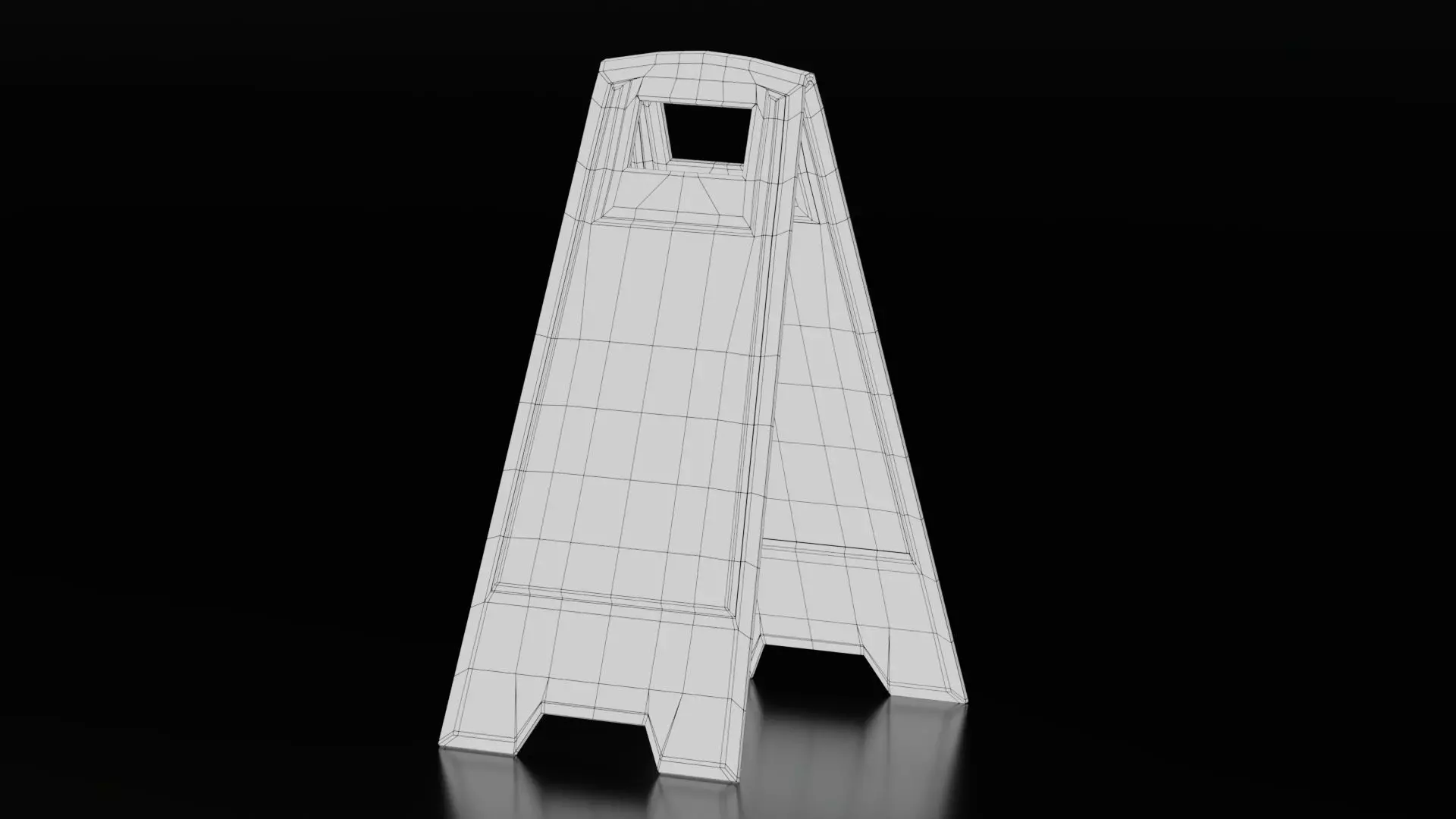 Caution Wet Floor Sign Free low-poly 3D model_5