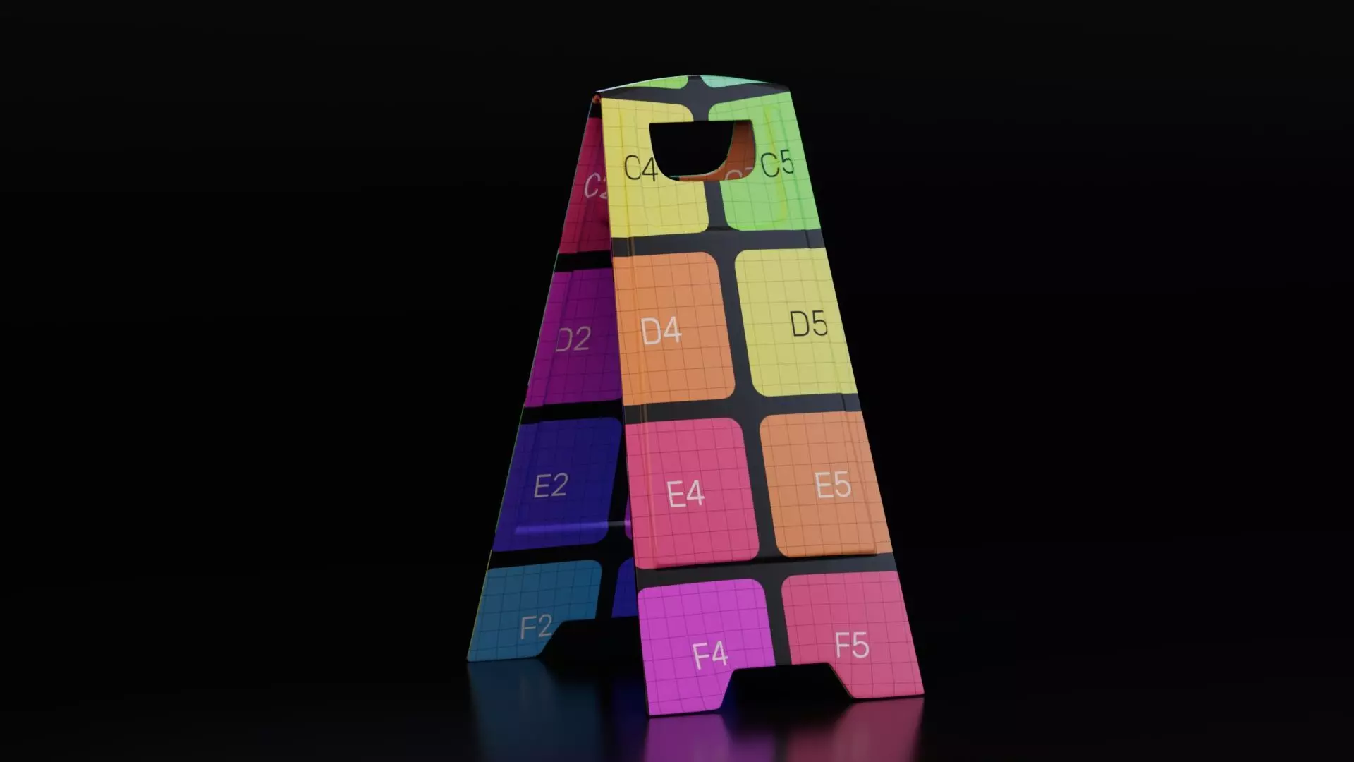 Caution Wet Floor Sign Free low-poly 3D model_8