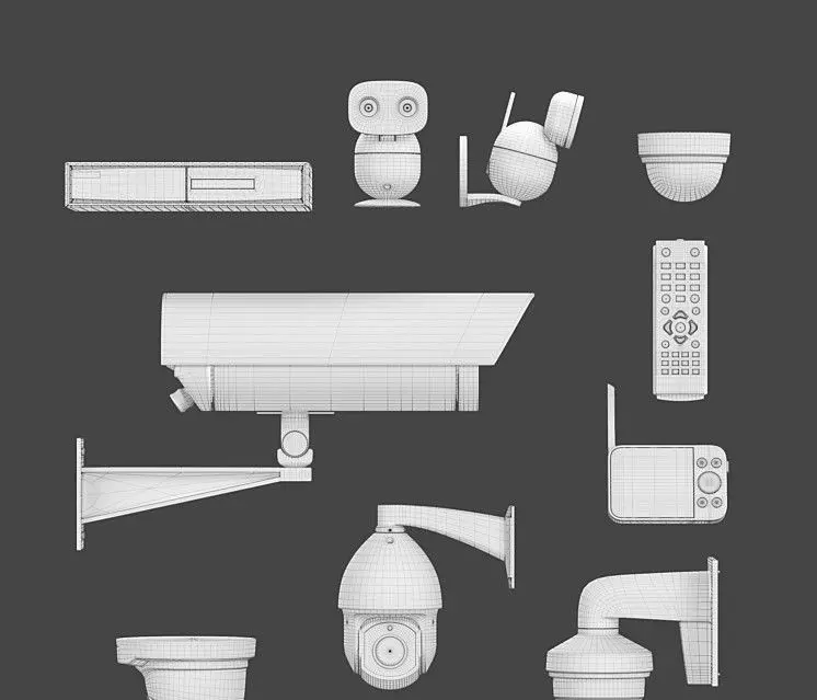 Surveillance kit Set of video Equipment 3D model_4